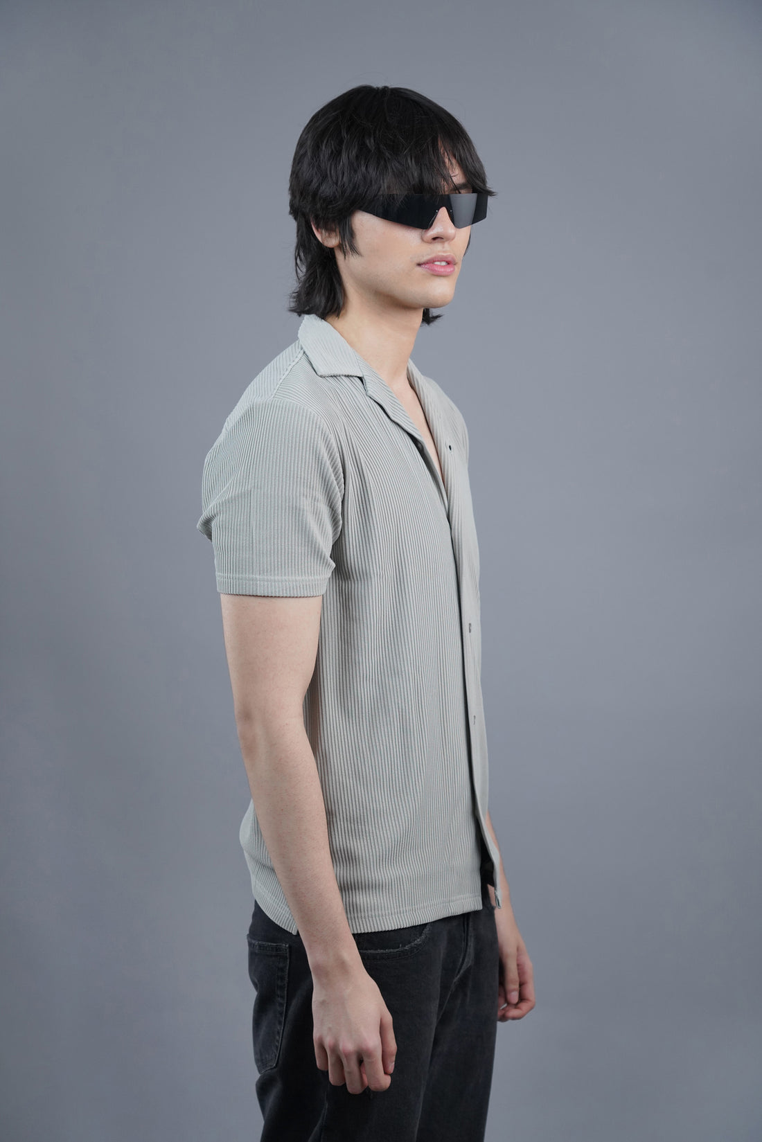 Broad Rib Cuban Steel Grey Shirt