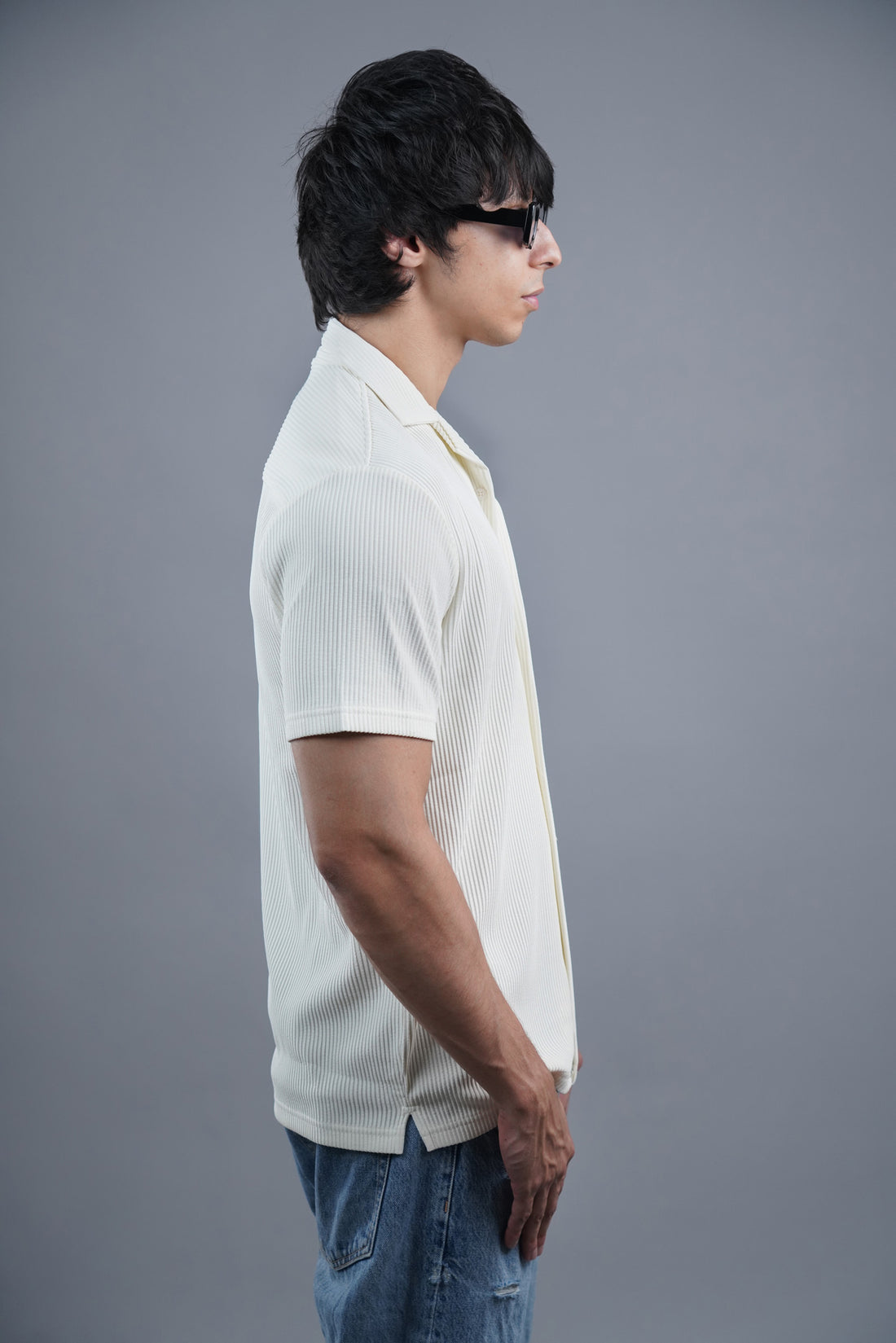 Broad Rib Cuban Cream Shirt