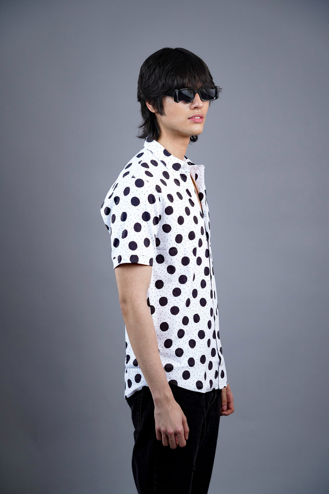 all over printed short sleeve White Multicolor  shirt