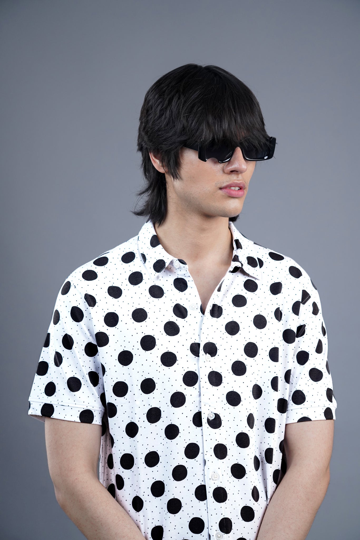 all over printed short sleeve White Multicolor  shirt