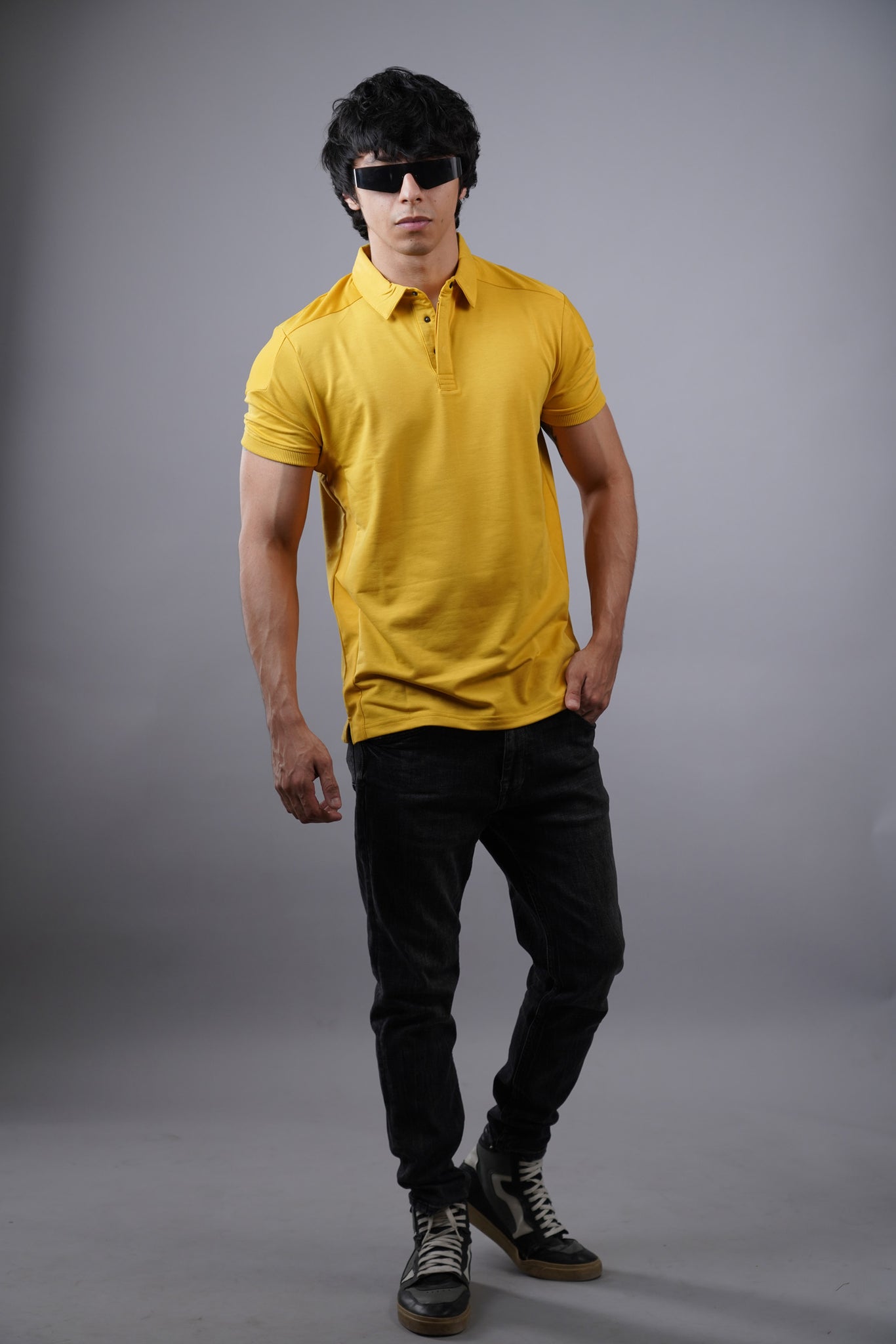 Cut N Sew Polo Yellow T-shirt