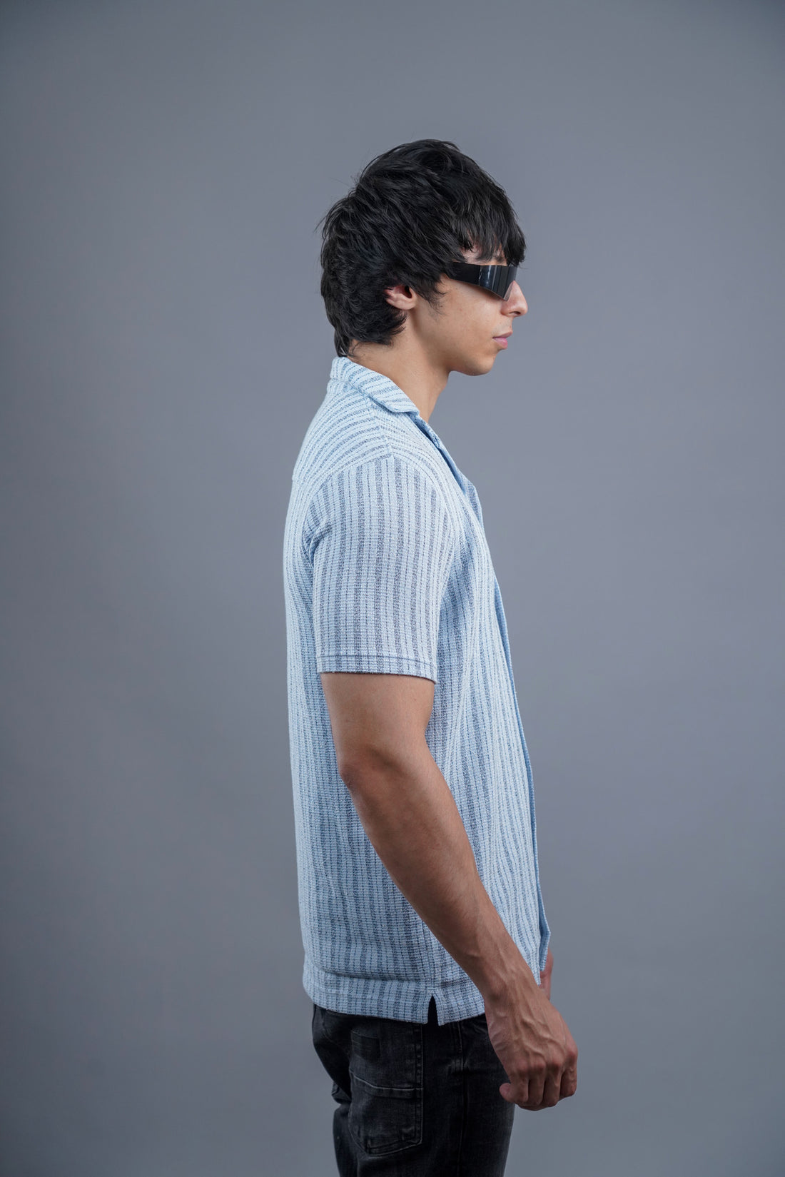 Lining Jacquard Blue Shirt