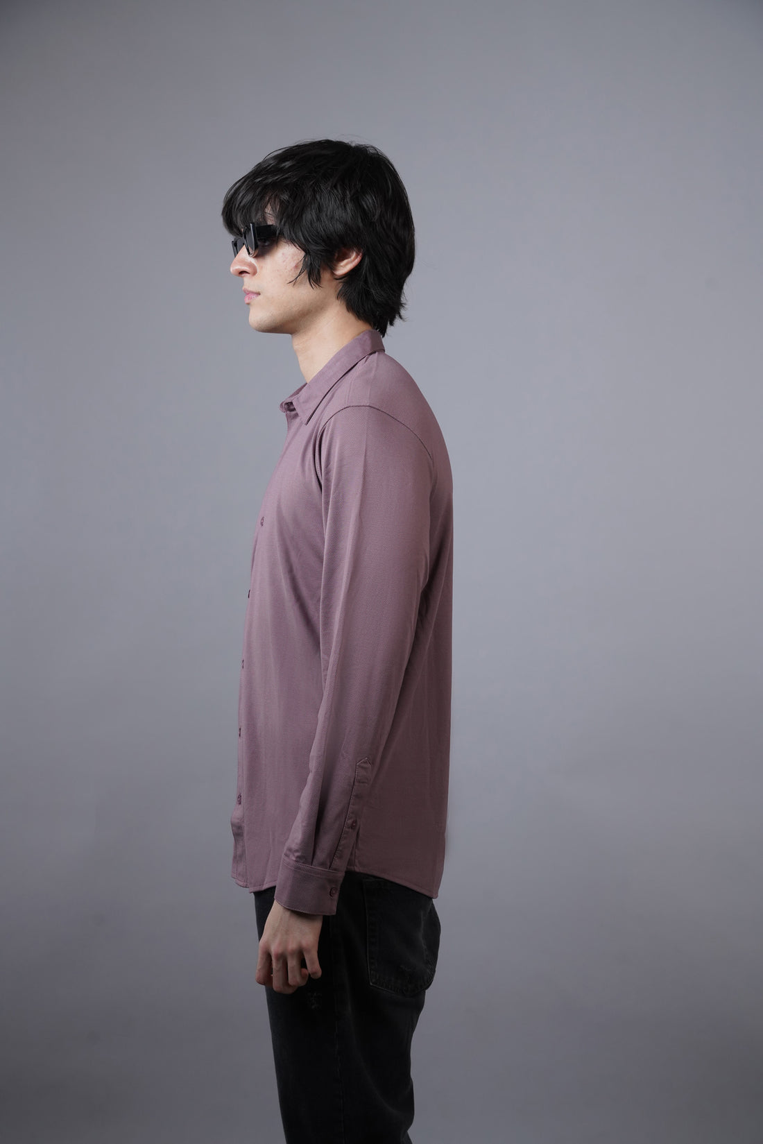 Dot Knit Lavendar Full Sleeve Shirt